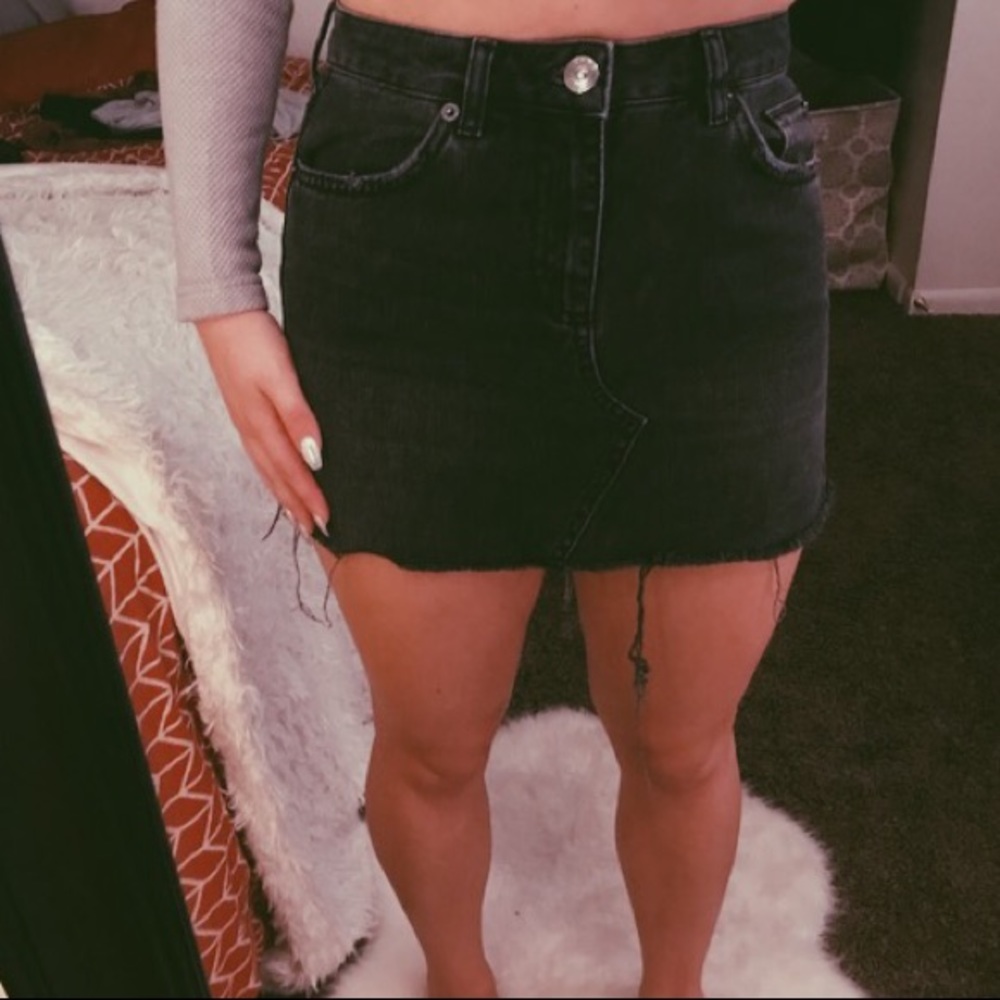 BDG black mini jean skirt
